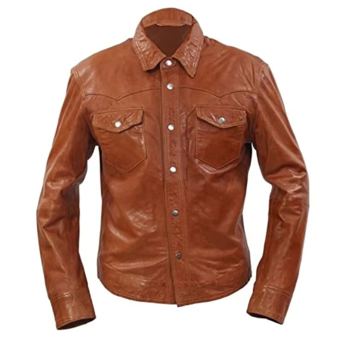 100% Pure Sheep Leather Brown ShirtHavenhide