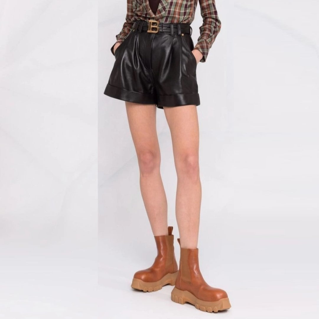 Leather Shorts For Women In Black