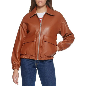 Leather Jacket For Women Bomber Jacket In Brown