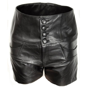 Leather Shorts With Button Closer Perfect Short For Casual Party And Travel Wear