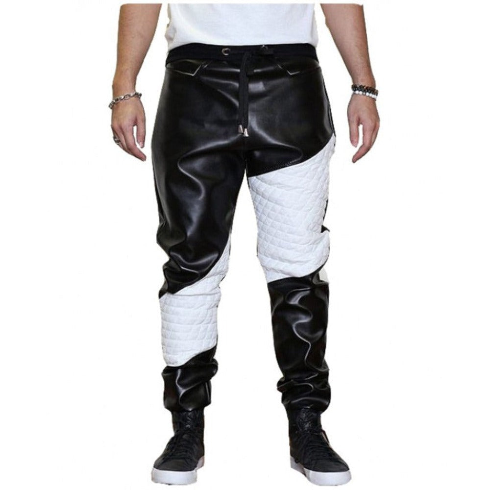 Soft Leather Trousers With White Quilted Cow Leather Contrast