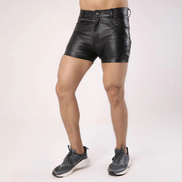 Mens Leather Party Shorts