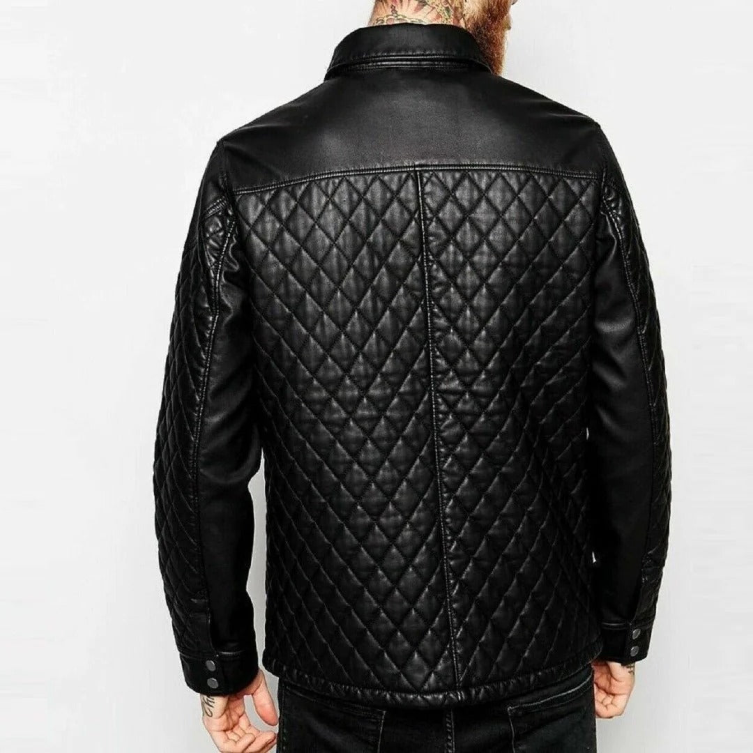 Men Leather Shirts In Quilted Design