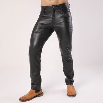 Men's Black Sheep Leather Biker Stylish Pants