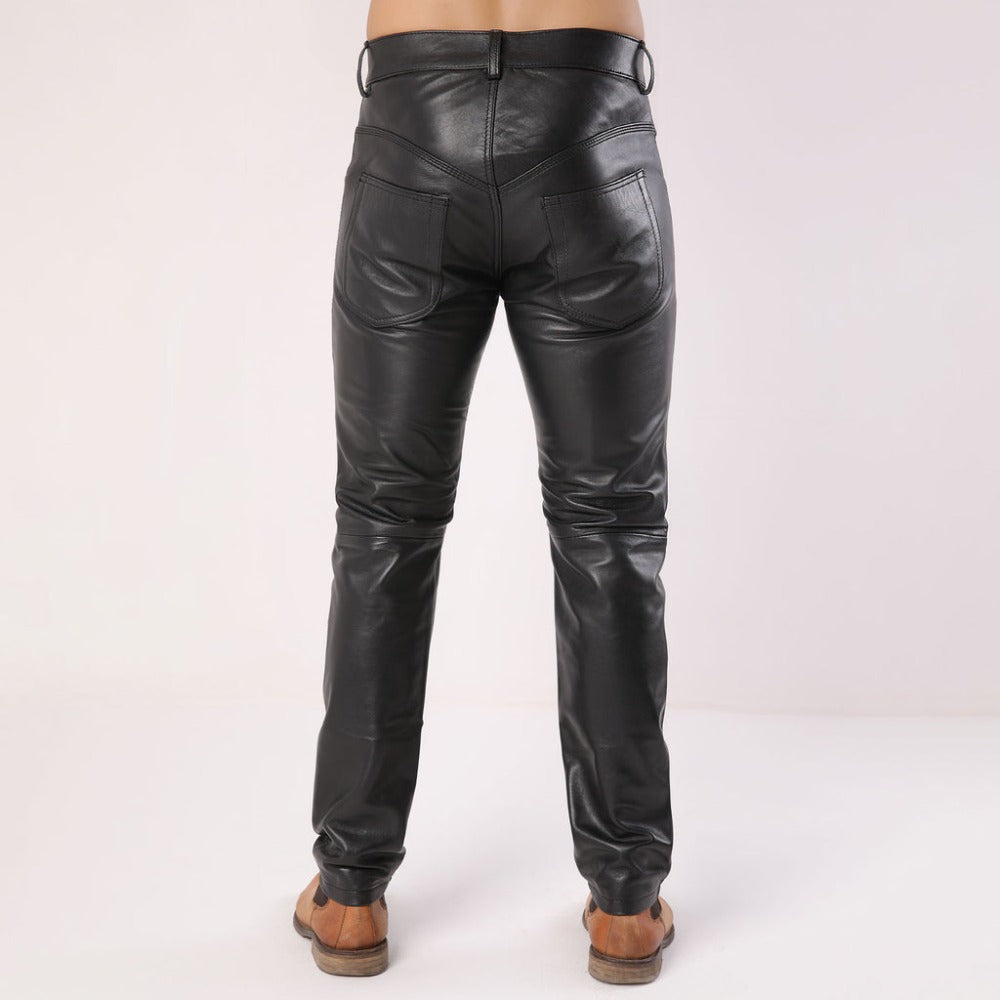 Men's Black Sheep Leather Biker Stylish Pants