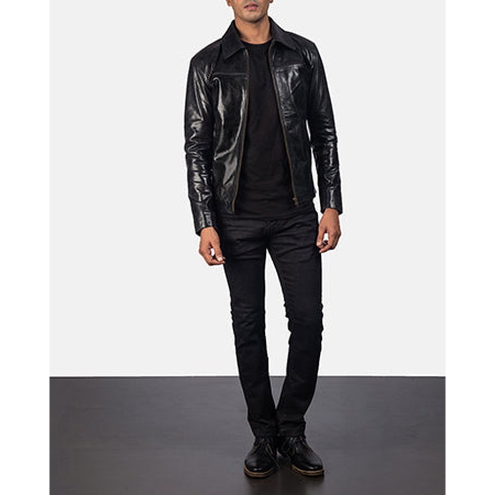 Mystical Black Leather Jacket Up To 5XL