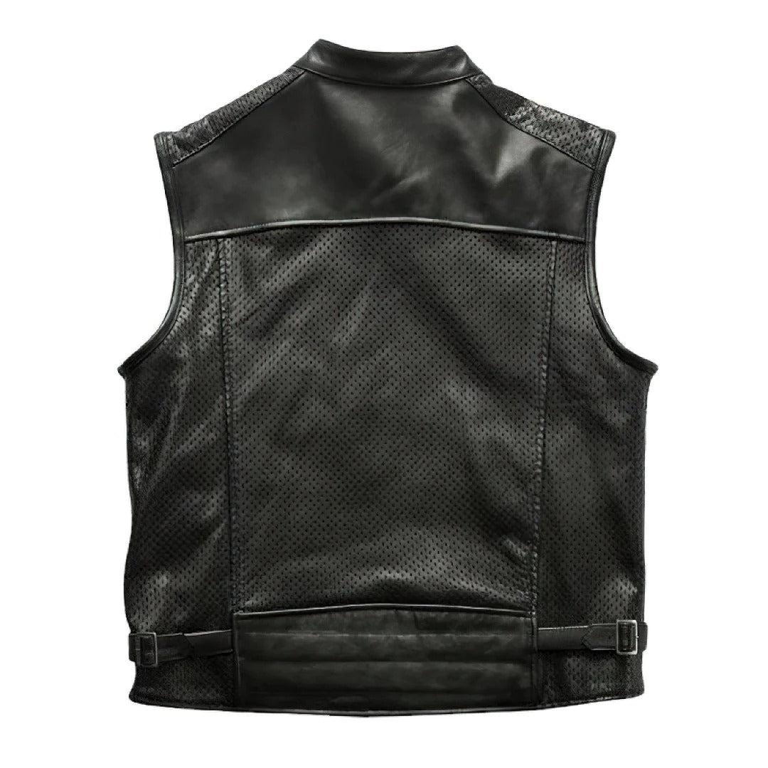 Men Perforated Biker Leather Vests