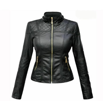 Women Leather Jacket Made With 100% Lamb Skin Leather