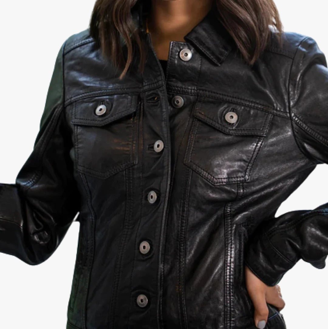 Leather Jacket For Women Made Off 100% Pure Lambskin/Sheep Leather