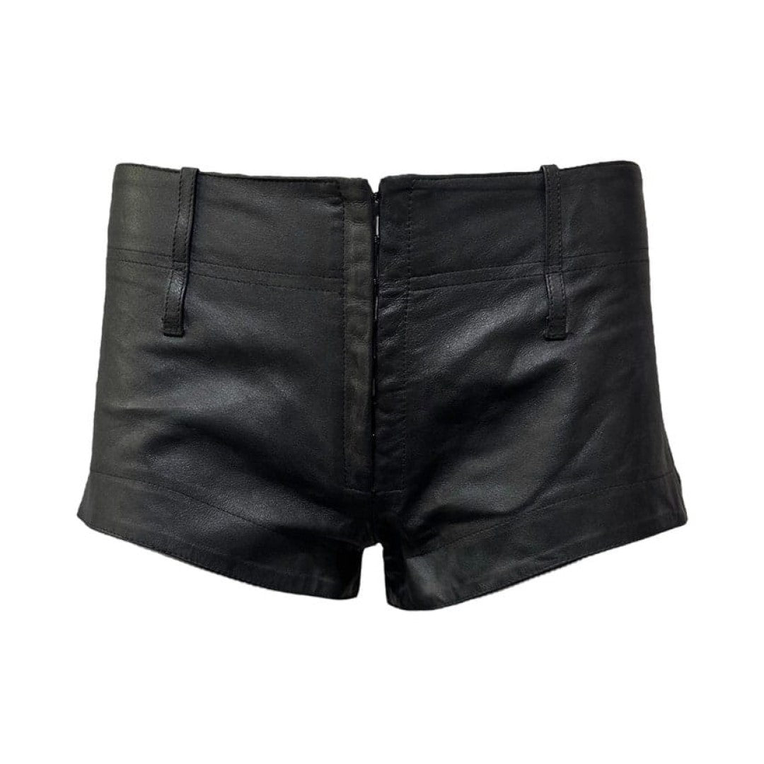 Slim Fit Leather  Shorts For Women