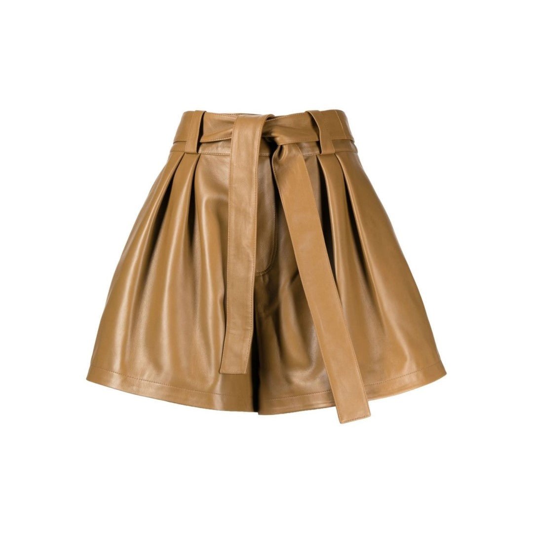 Beige Leather Shorts For WomenHavenhide