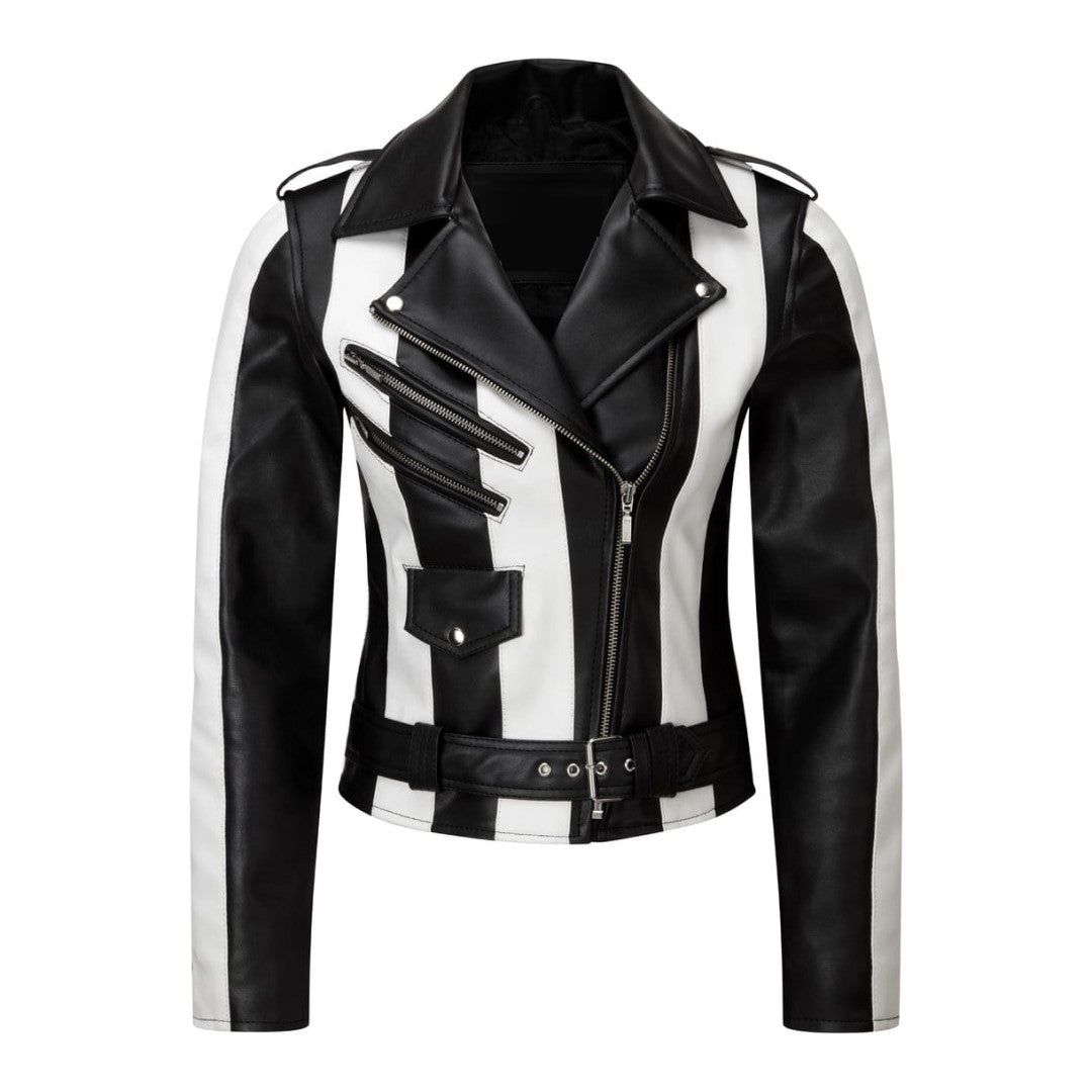 Black And White Biker Leather JacketHavenhide