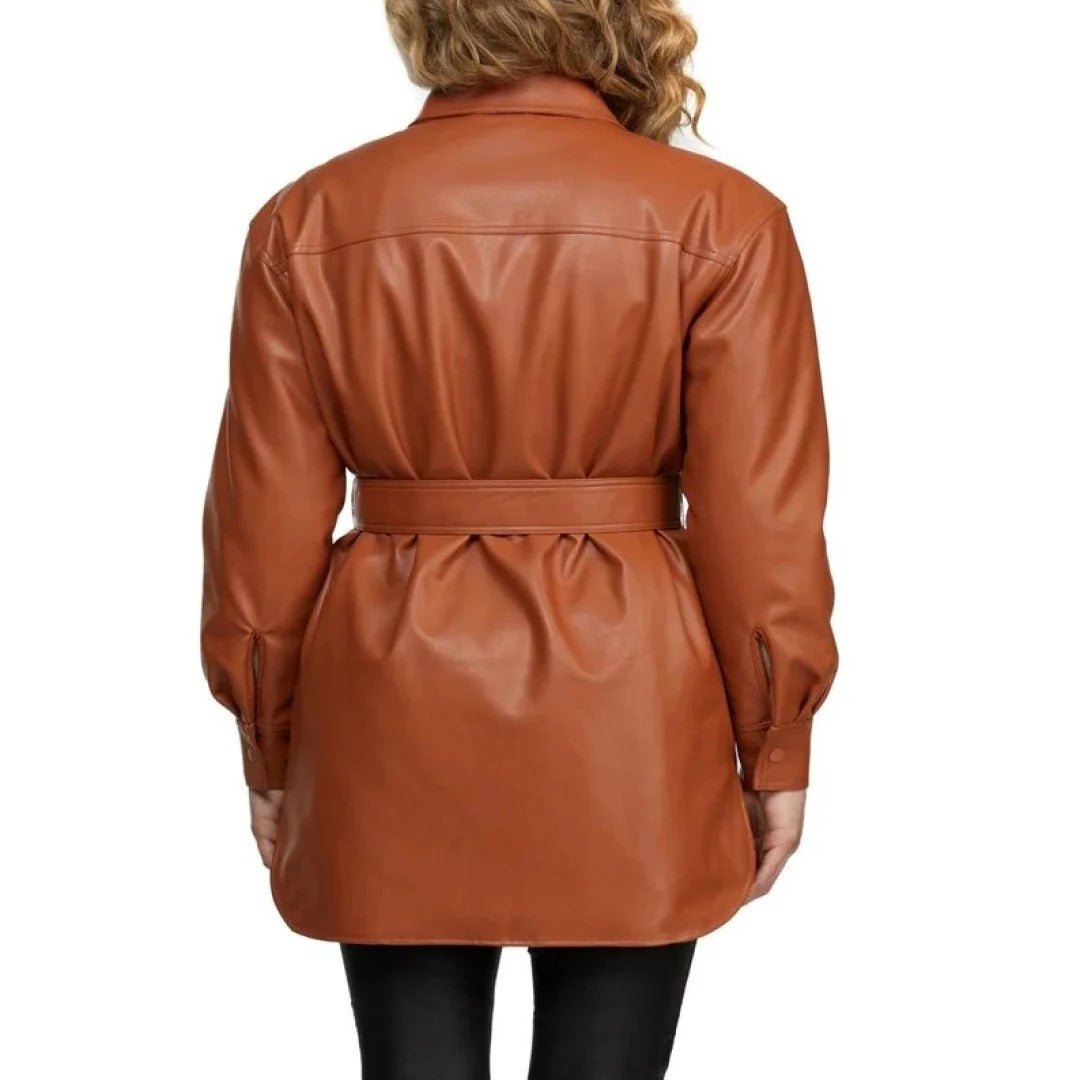 Brown Lamb Skin Leather Shirts For WomenHavenhide