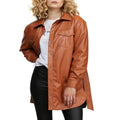 Brown Lamb Skin Leather Shirts For WomenHavenhide