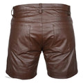 Classic Leather Brown Biker Shorts For MenHavenhide