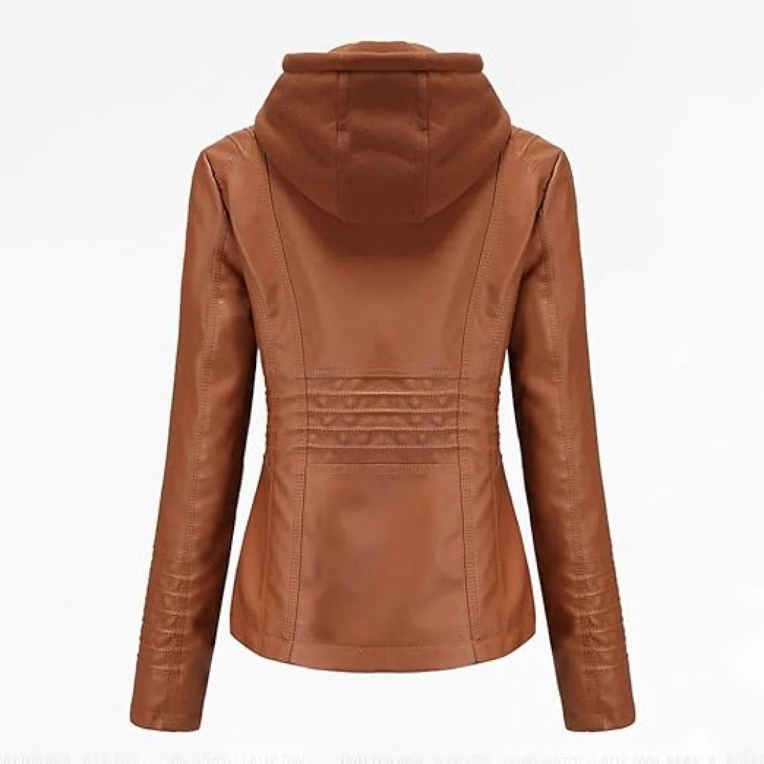 Classy Leather Hooded Women JacketHavenhide