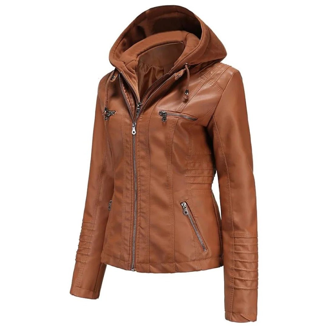 Classy Leather Hooded Women JacketHavenhide