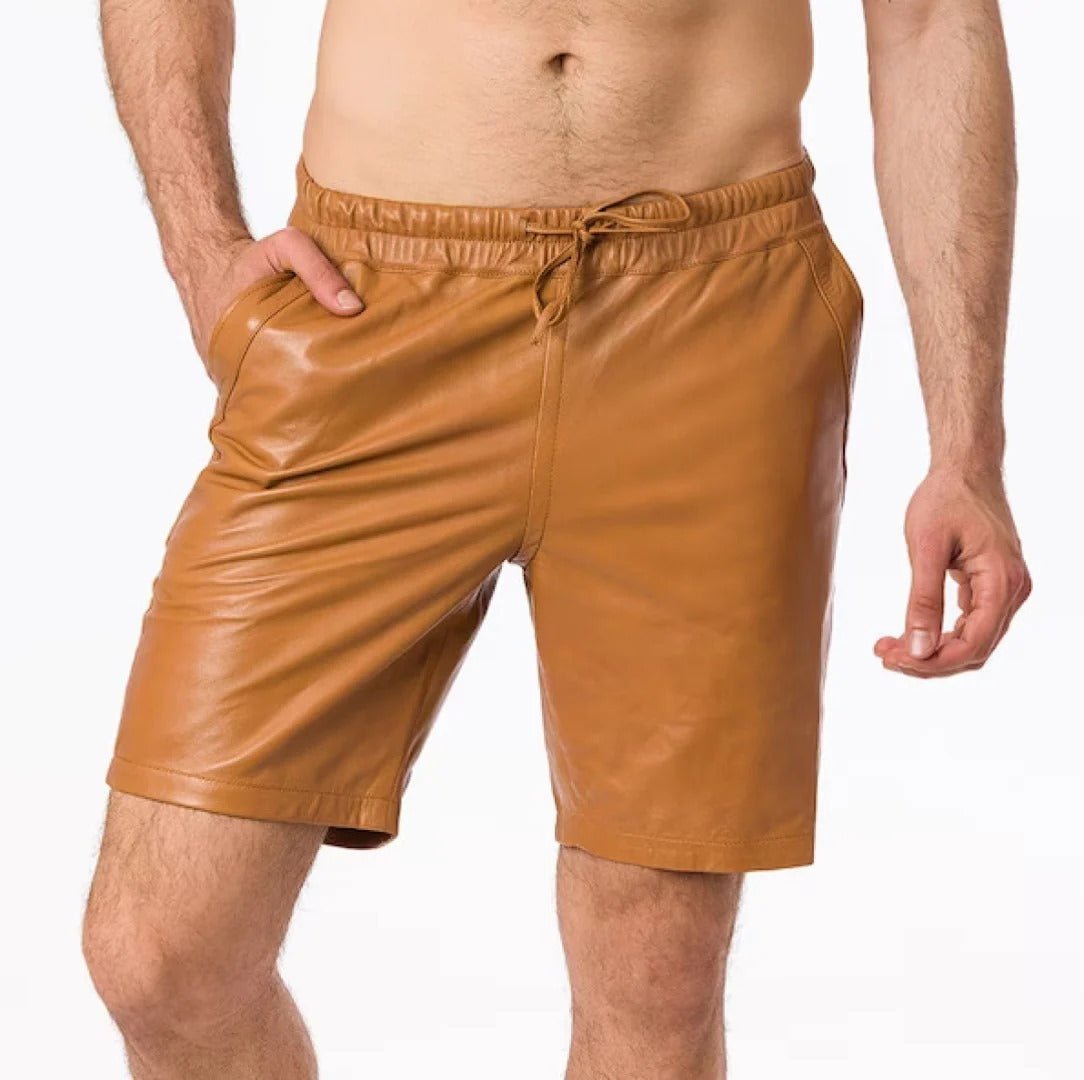 Classy Leather Shorts For Men In Hook & Loop CloserHavenhide