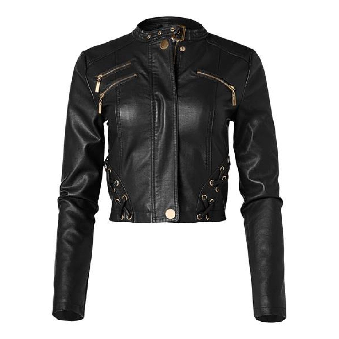 Cropped Leather Jacket For Women In BlackHavenhide