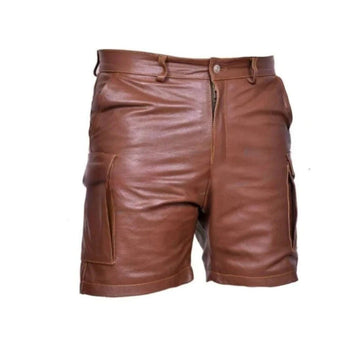 Genuine Leather Shorts For Men BrownHavenhide