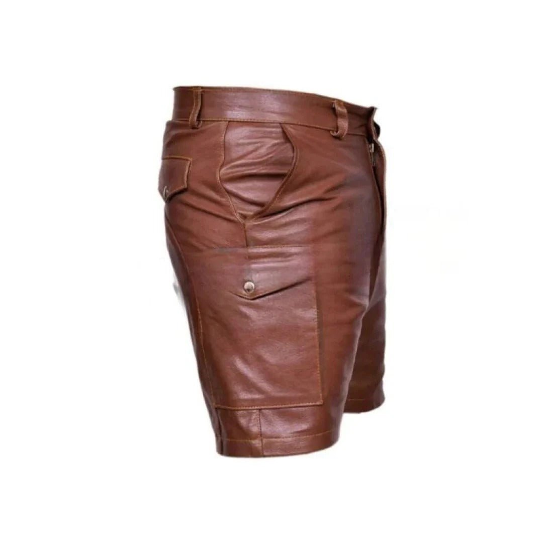 Genuine Leather Shorts For Men BrownHavenhide